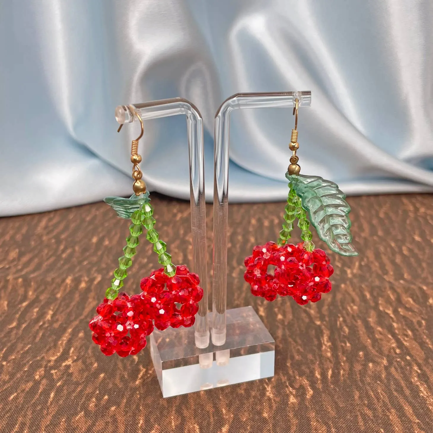 ch-ch-ch-cherry bomb beaded earrings