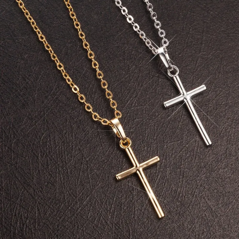 Cherished Rhinestone Studded Cross Stunning Pendant Necklaces