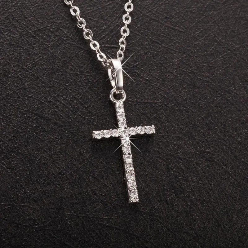 Cherished Rhinestone Studded Cross Stunning Pendant Necklaces