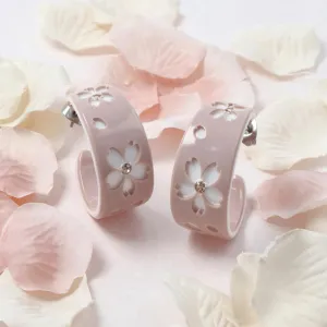 Chunky Sakura Hoop Earrings