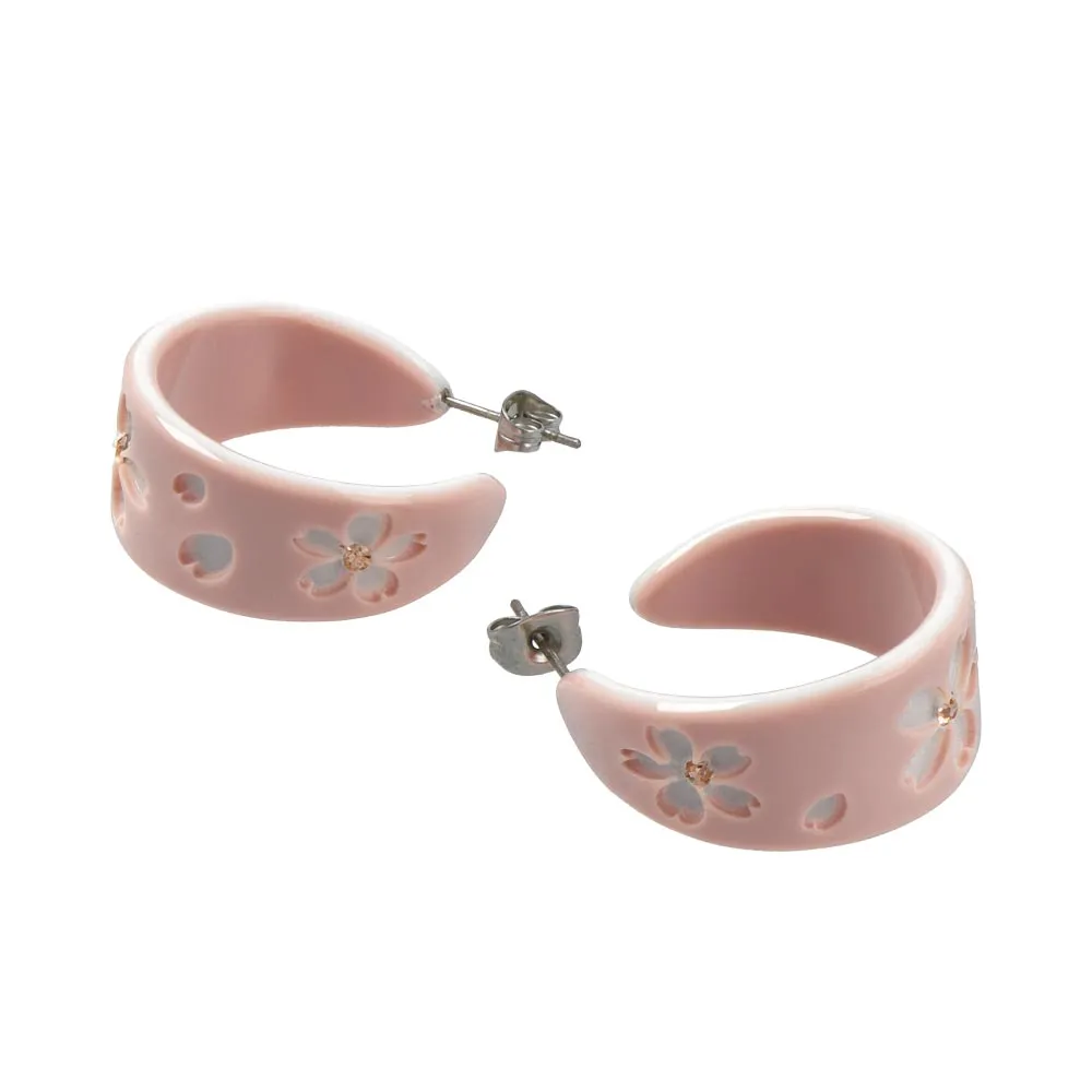 Chunky Sakura Hoop Earrings