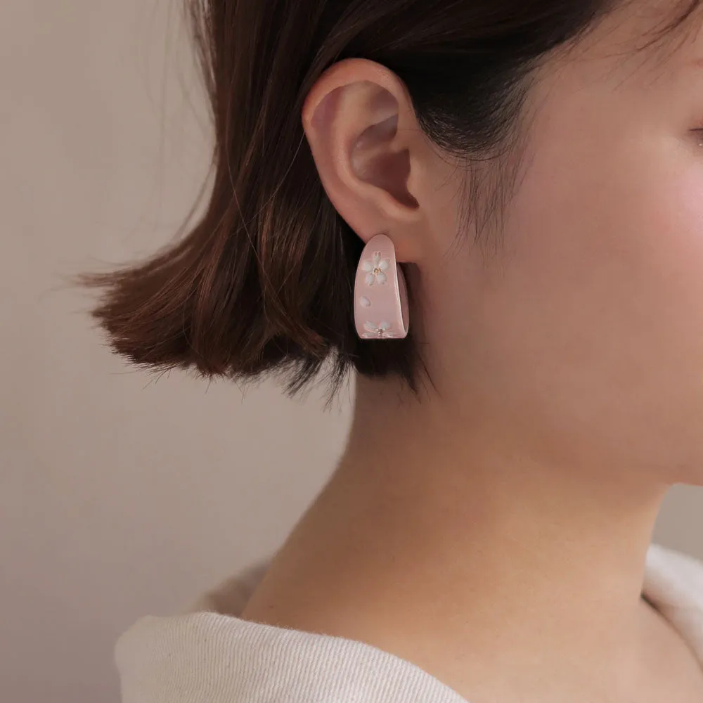 Chunky Sakura Hoop Earrings