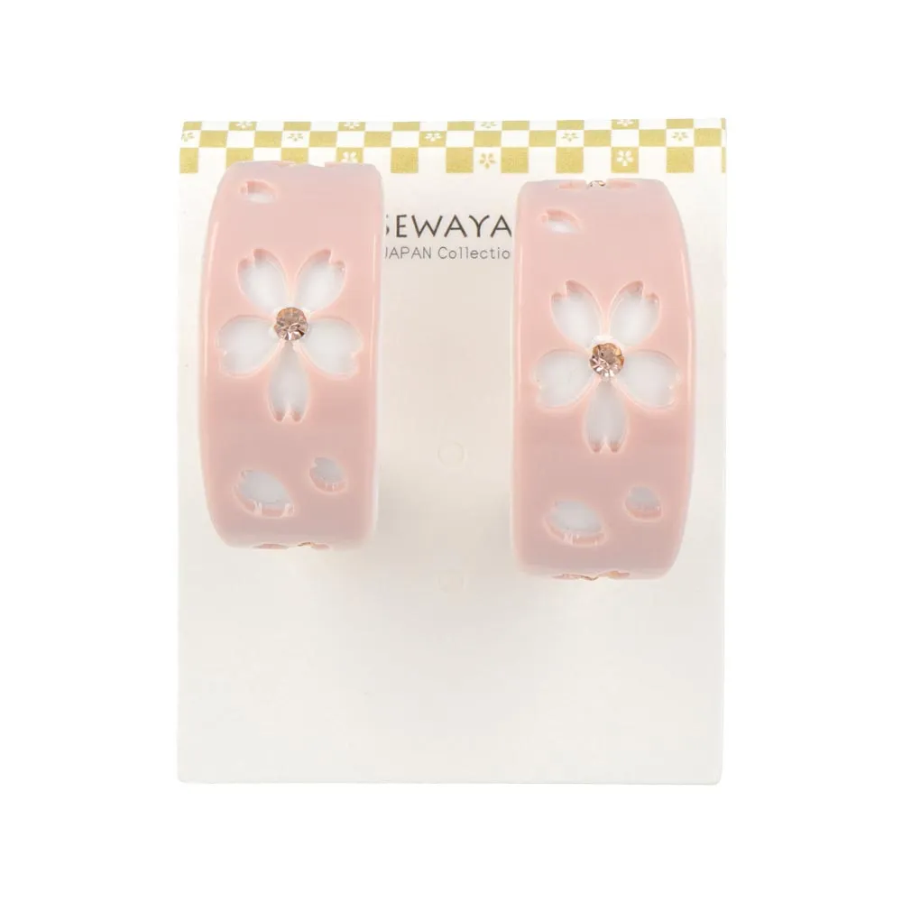 Chunky Sakura Hoop Earrings