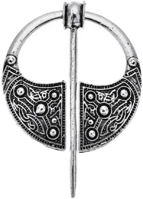 COLORFULBLING Brooch Cloak Pin Scarf Shawl Buckle Clasp Pin Brooch Penannular Brooch for Costume Accessory, Antique Silver, Rose Gold(silver)