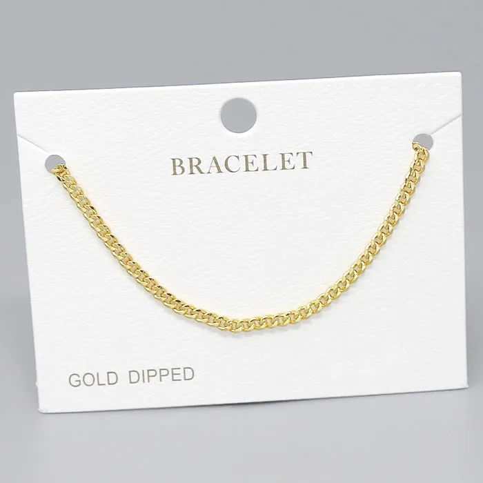 Curb Chain Gold Dipped Bracelet