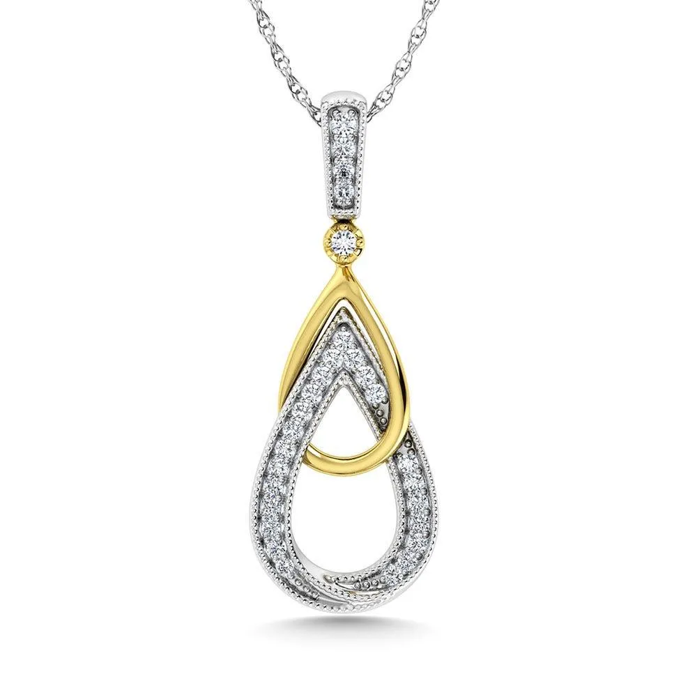 Diamond 1/6 Ct.Tw. Fashion Pendant in 10K Two Tone