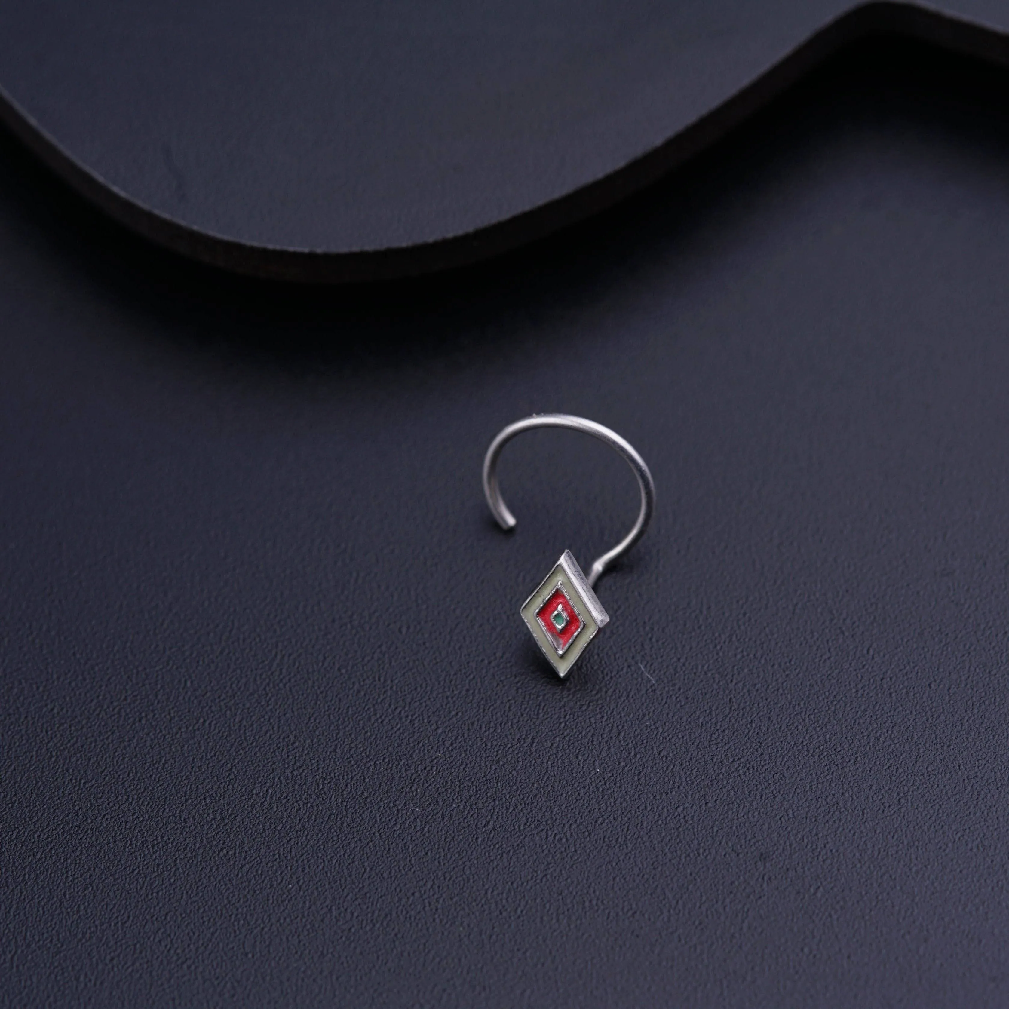 Diamond Nose pin (Pierced) - Grey , Pink , Blue