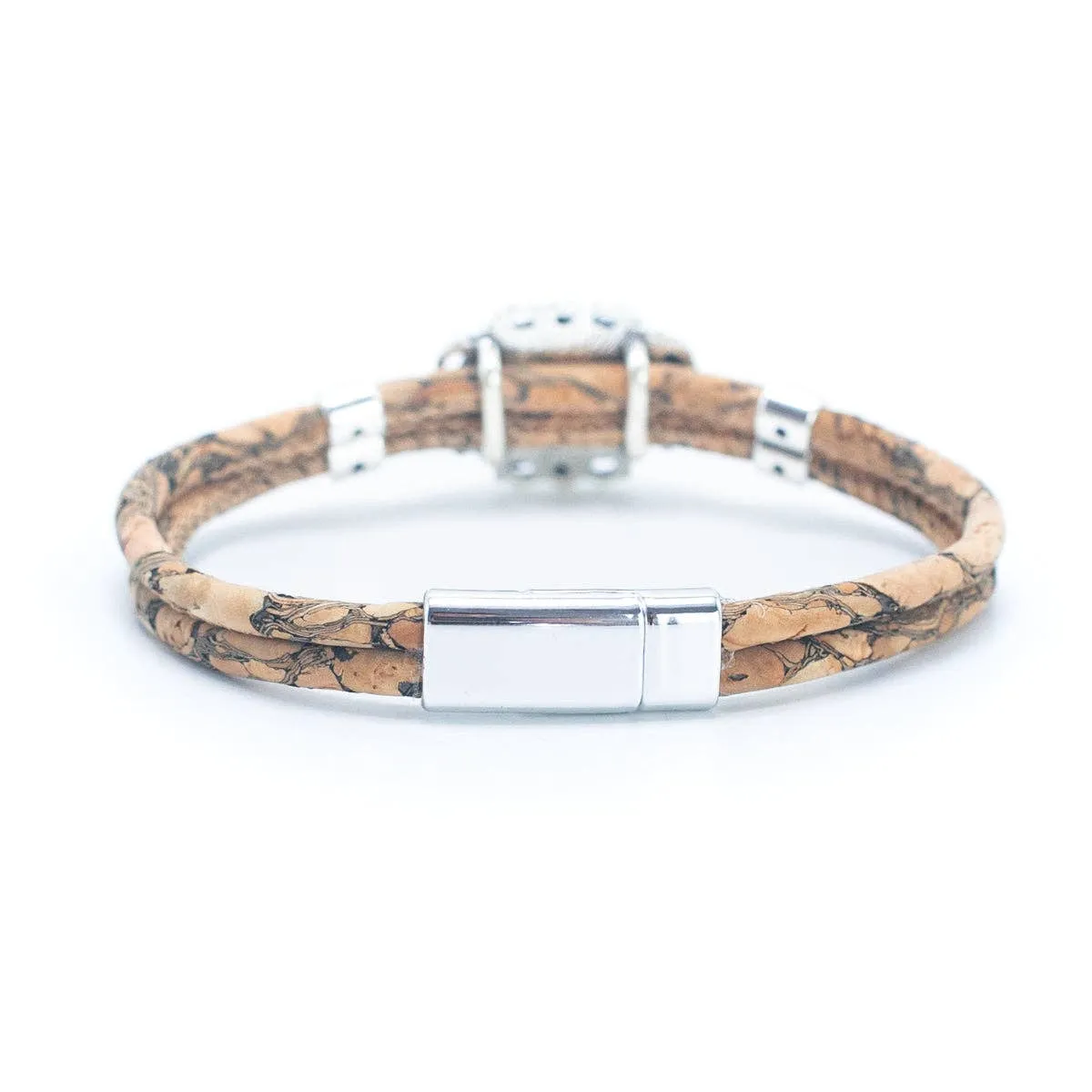 Double Cork Cord Bracelet with Azure Charm