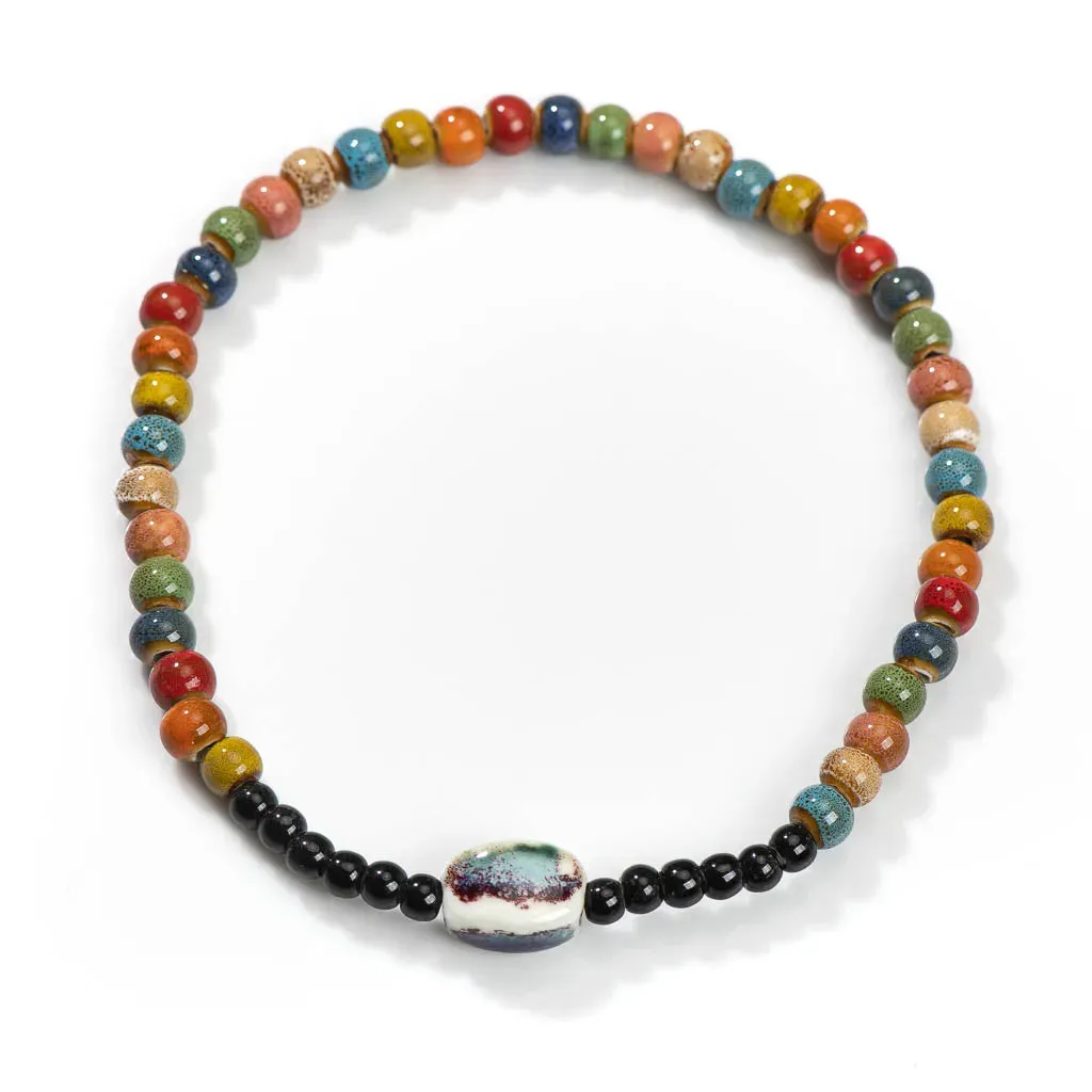 Double-layer Hand-made Colored Retro Bohemian Ceramic Bracelet