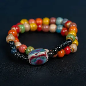 Double-layer Hand-made Colored Retro Bohemian Ceramic Bracelet