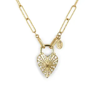 Double Sided Rainbow and Diamond Love Explosion Lock Pendant