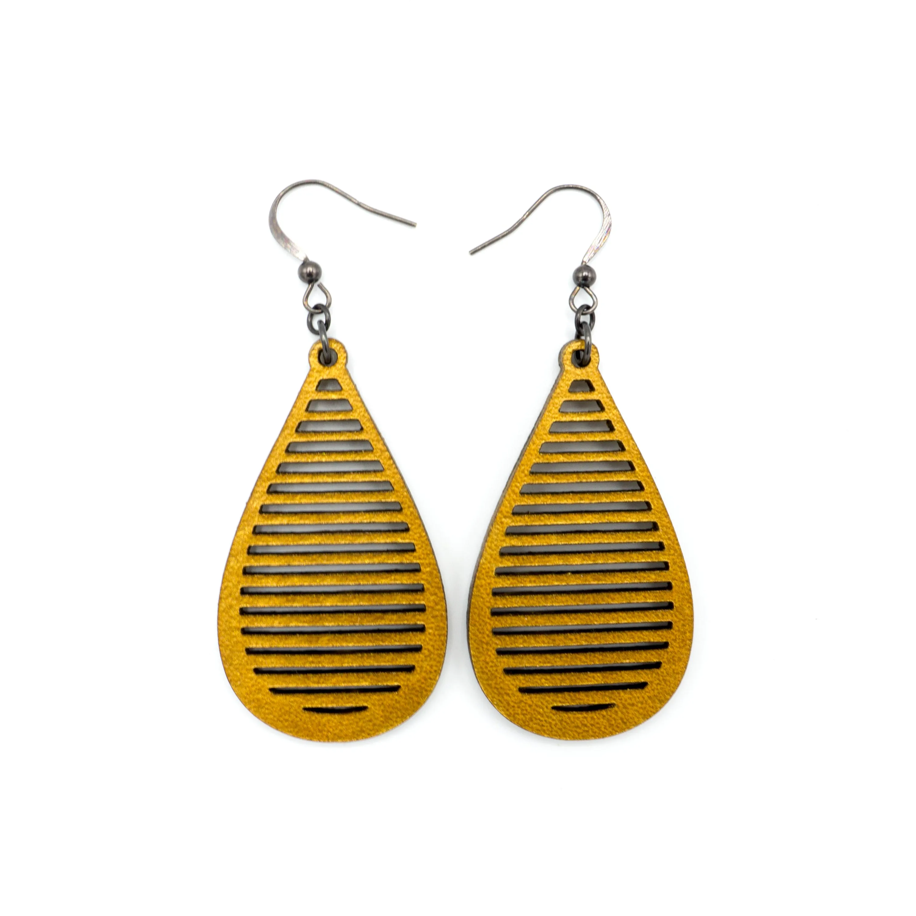 Drop 05 [S] // Leather Earrings - Gold
