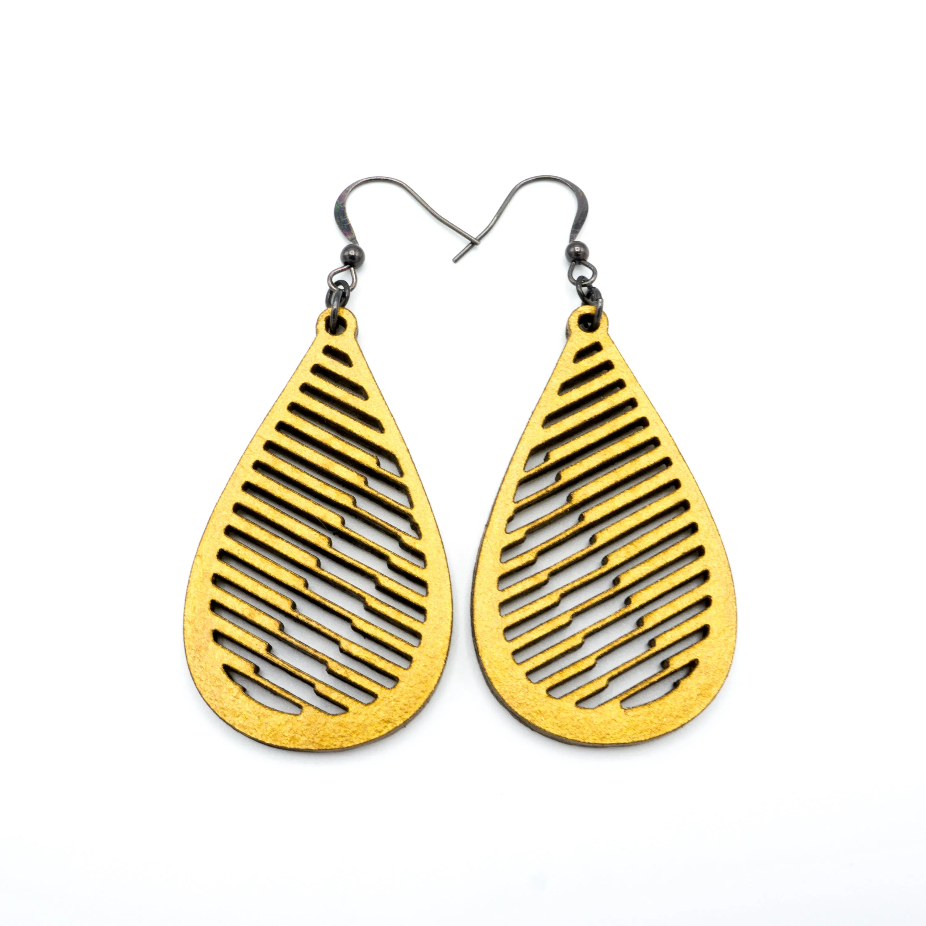 Drop 06 [S] // Leather Earrings - Gold