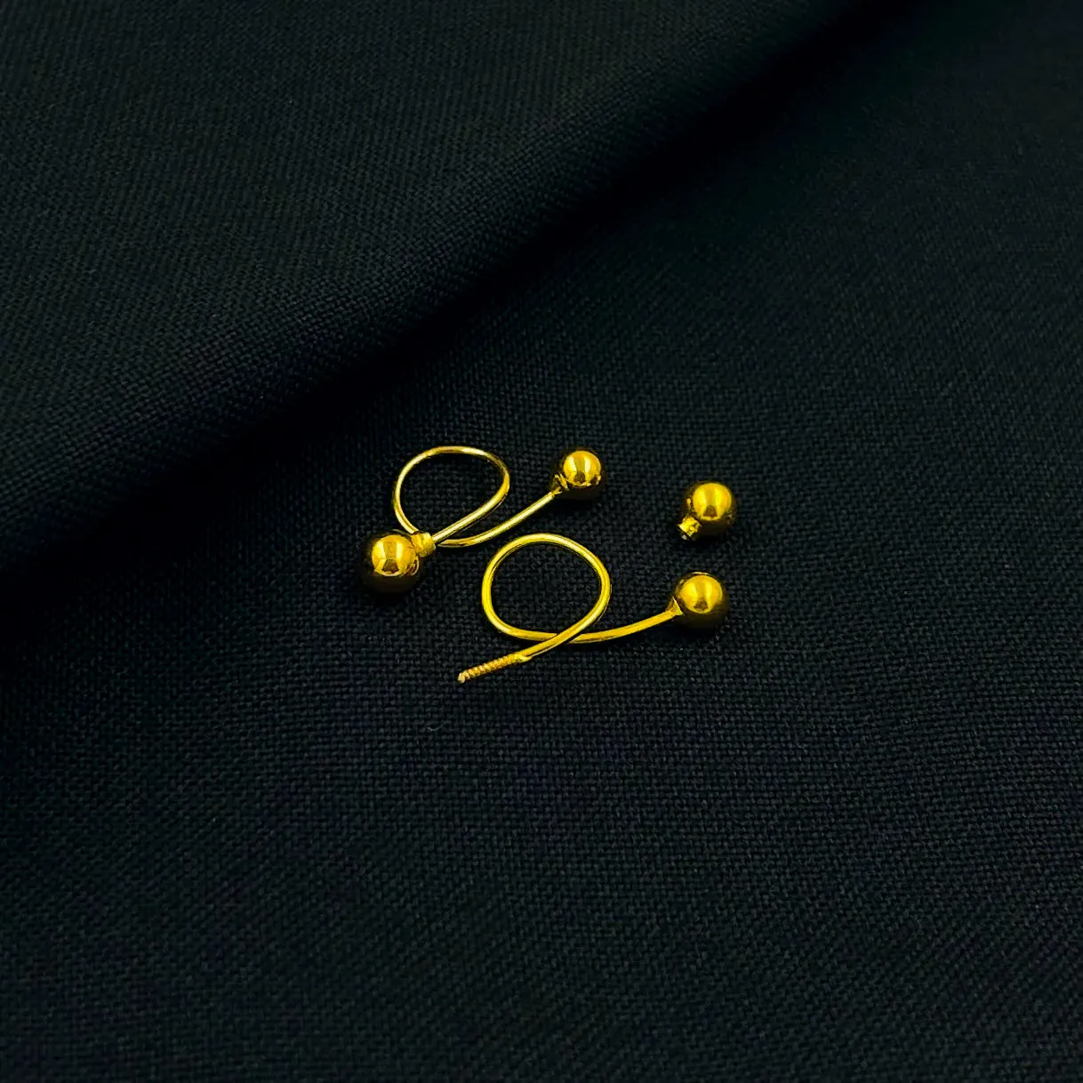 Elegant Minimalist Double Sphere Climber Silver Earrings.