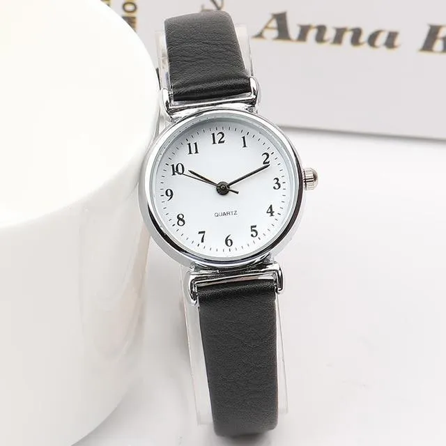 Exquisite small simple women dress watches retro leather female clock Top  brand women's fashion mini design wristwatches clock