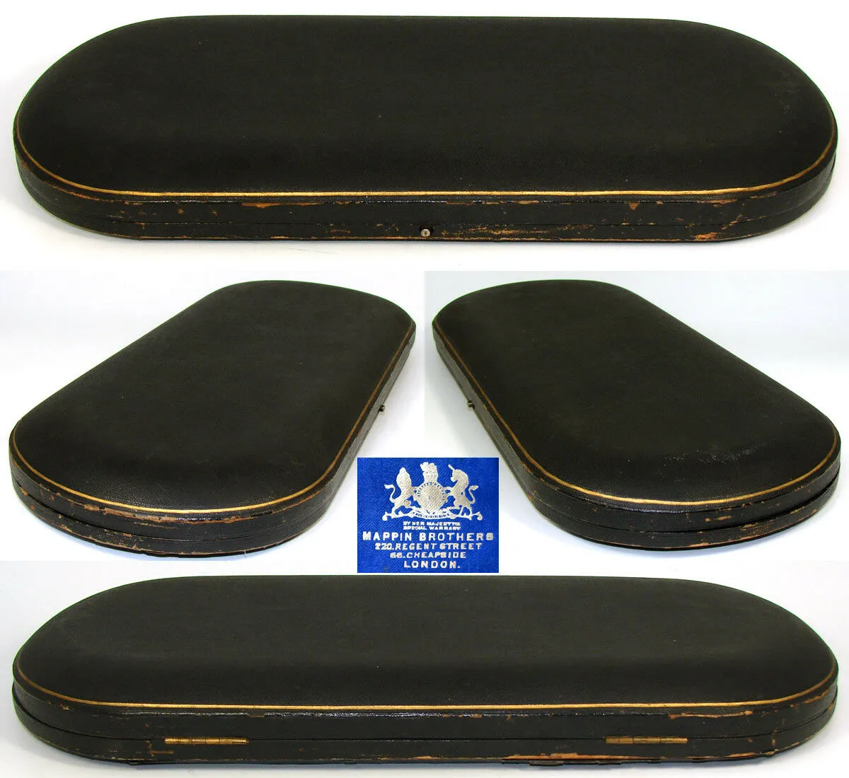 Fab Antique Mappin Brothers 5pc Sterling Silver Meat Carving Set, Original Box