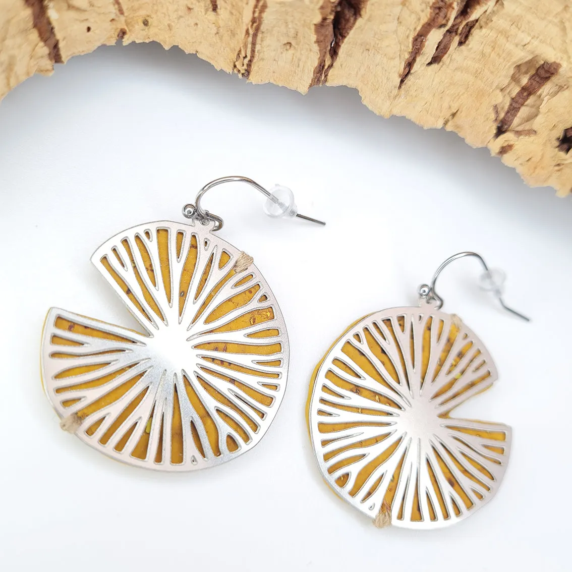 Fabrikk Fresh Slice Laser-cut Earrings | Eco Cork | Mellow Mustard