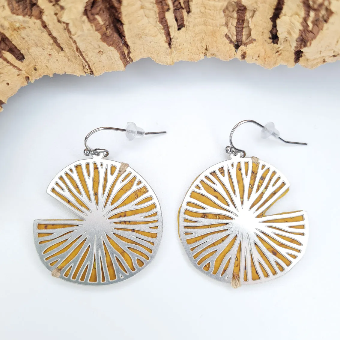 Fabrikk Fresh Slice Laser-cut Earrings | Eco Cork | Mellow Mustard