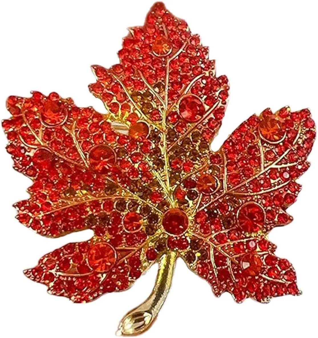 Fashion Crystal Brooch Leaf Flower Brooch Rhinestone Maple Leaf Brooches Thanksgiving Brooches and Pins for Women Fall Autumn Thanksgiving Party Brooch Jewelry