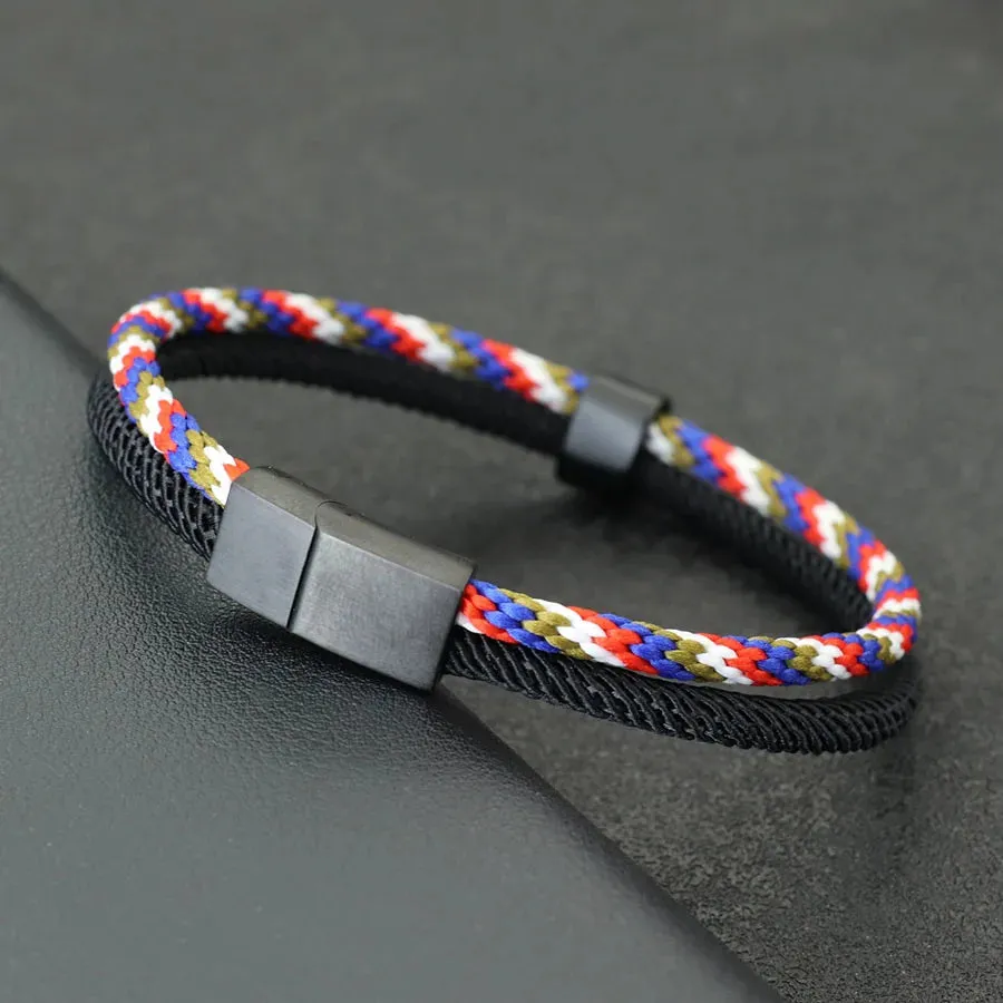 Fashion Mens Bracelet Bangle Black Stainless Steel Bohemia Style