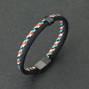 Fashion Mens Bracelet Bangle Black Stainless Steel Bohemia Style