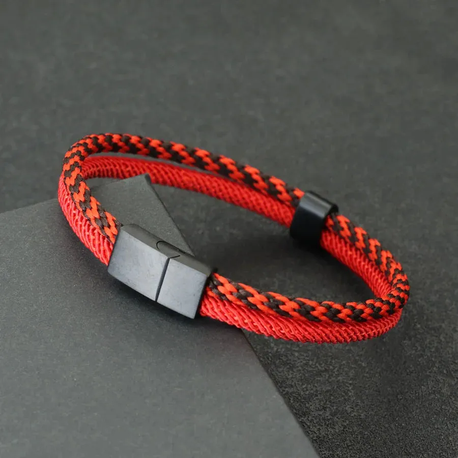 Fashion Mens Bracelet Bangle Black Stainless Steel Bohemia Style