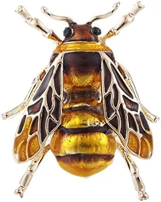 Fashion Natural Insect Animal Enamel Brooches Bee Bumble Bee Spider Alloy Pins Vintage Jewelry