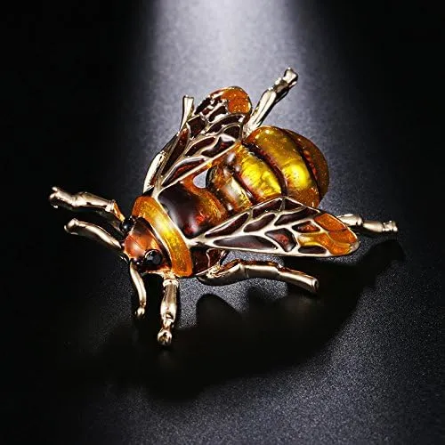 Fashion Natural Insect Animal Enamel Brooches Bee Bumble Bee Spider Alloy Pins Vintage Jewelry