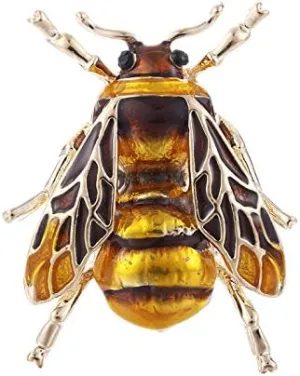 Fashion Natural Insect Animal Enamel Brooches Bee Bumble Bee Spider Alloy Pins Vintage Jewelry