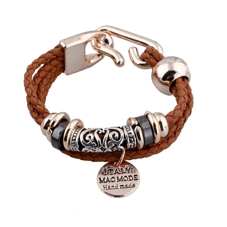 Fashion Vintage Rope Charm Bracelets For Woman Jewelry Leather Bracelets & Bangles