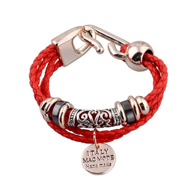 Fashion Vintage Rope Charm Bracelets For Woman Jewelry Leather Bracelets & Bangles