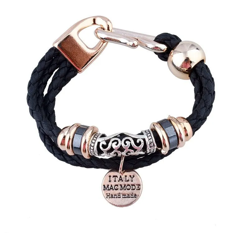 Fashion Vintage Rope Charm Bracelets For Woman Jewelry Leather Bracelets & Bangles