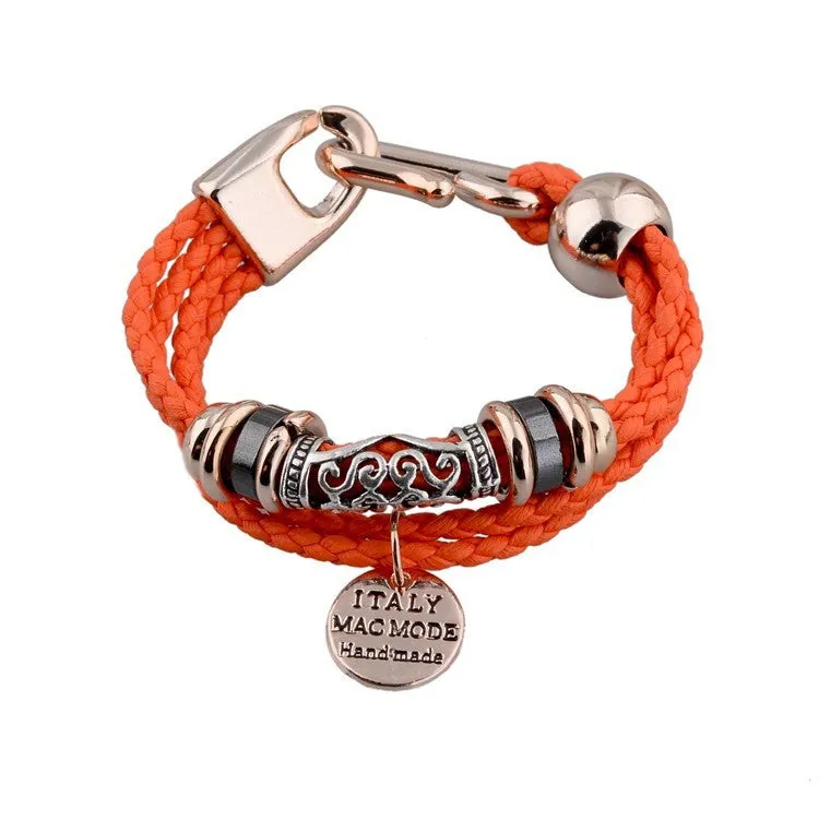 Fashion Vintage Rope Charm Bracelets For Woman Jewelry Leather Bracelets & Bangles