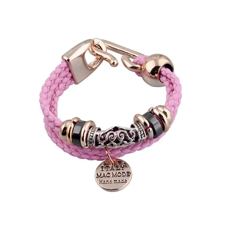 Fashion Vintage Rope Charm Bracelets For Woman Jewelry Leather Bracelets & Bangles