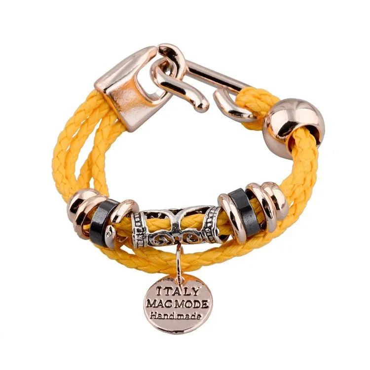 Fashion Vintage Rope Charm Bracelets For Woman Jewelry Leather Bracelets & Bangles