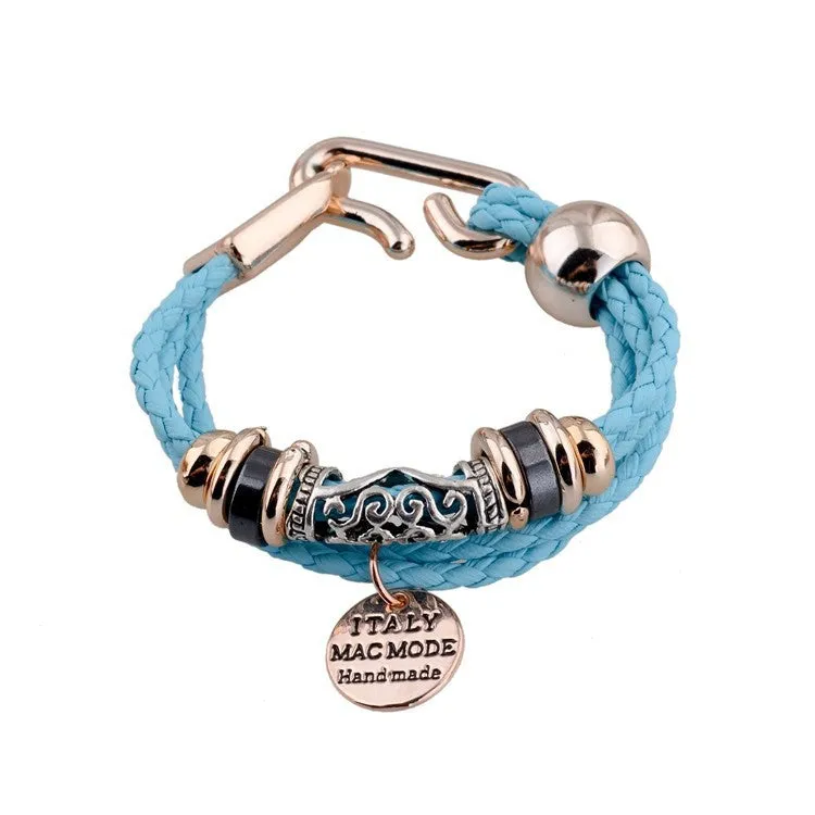 Fashion Vintage Rope Charm Bracelets For Woman Jewelry Leather Bracelets & Bangles