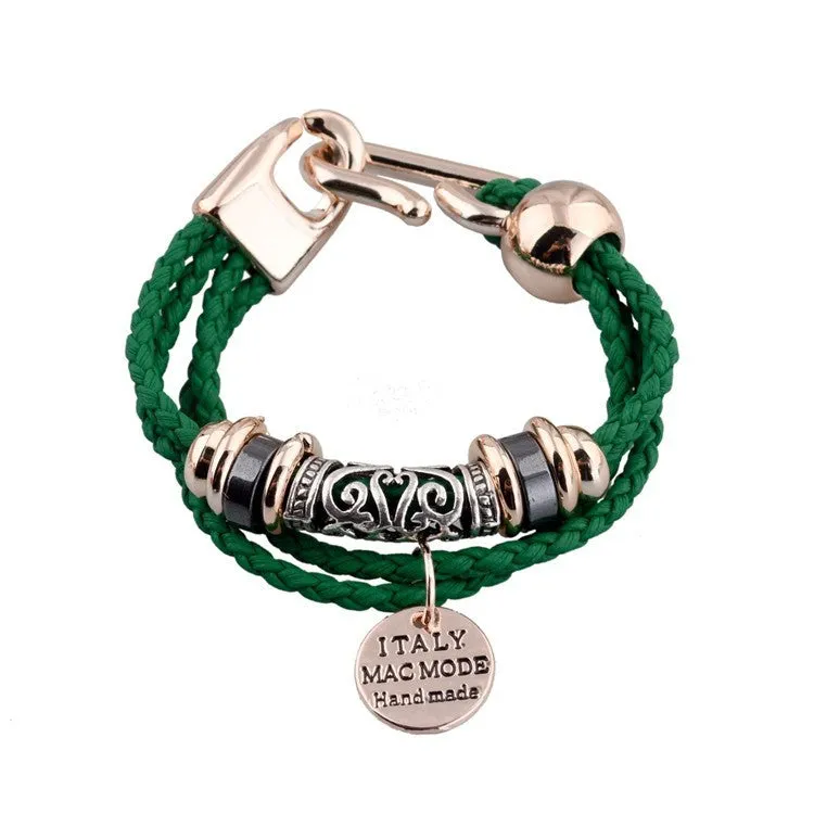 Fashion Vintage Rope Charm Bracelets For Woman Jewelry Leather Bracelets & Bangles