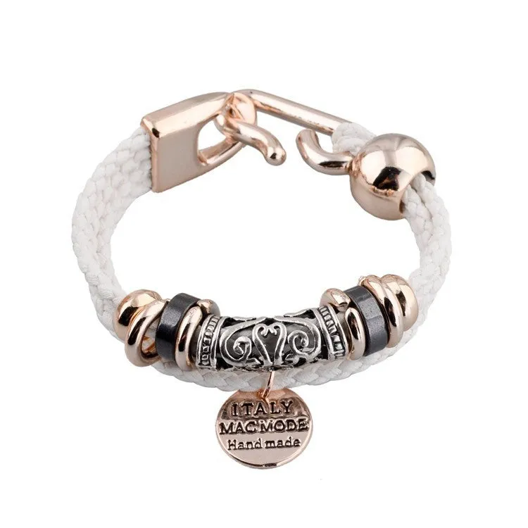 Fashion Vintage Rope Charm Bracelets For Woman Jewelry Leather Bracelets & Bangles