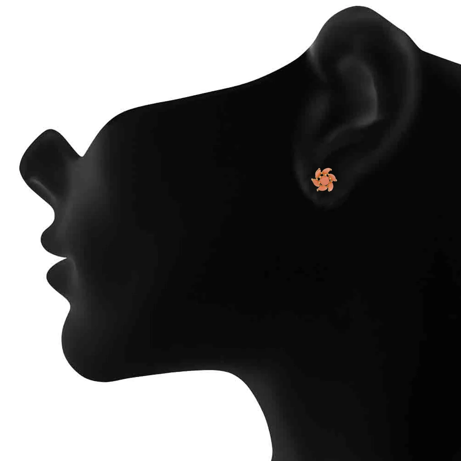 Floral Love Carrot blue crystal stud earrings