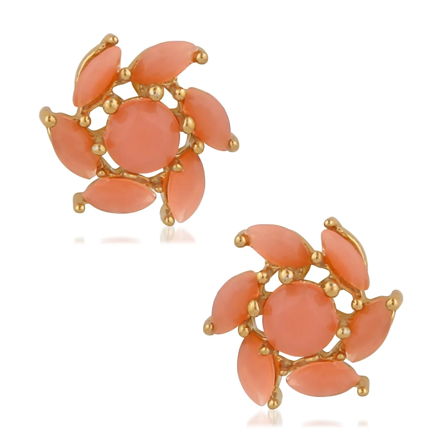 Floral Love Carrot blue crystal stud earrings