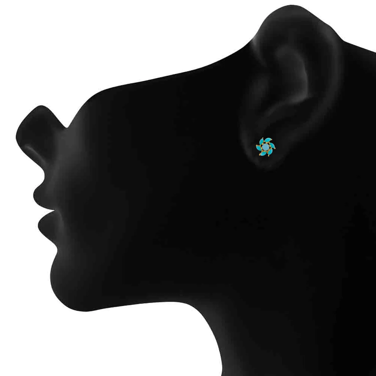 Floral Love Carrot blue crystal stud earrings