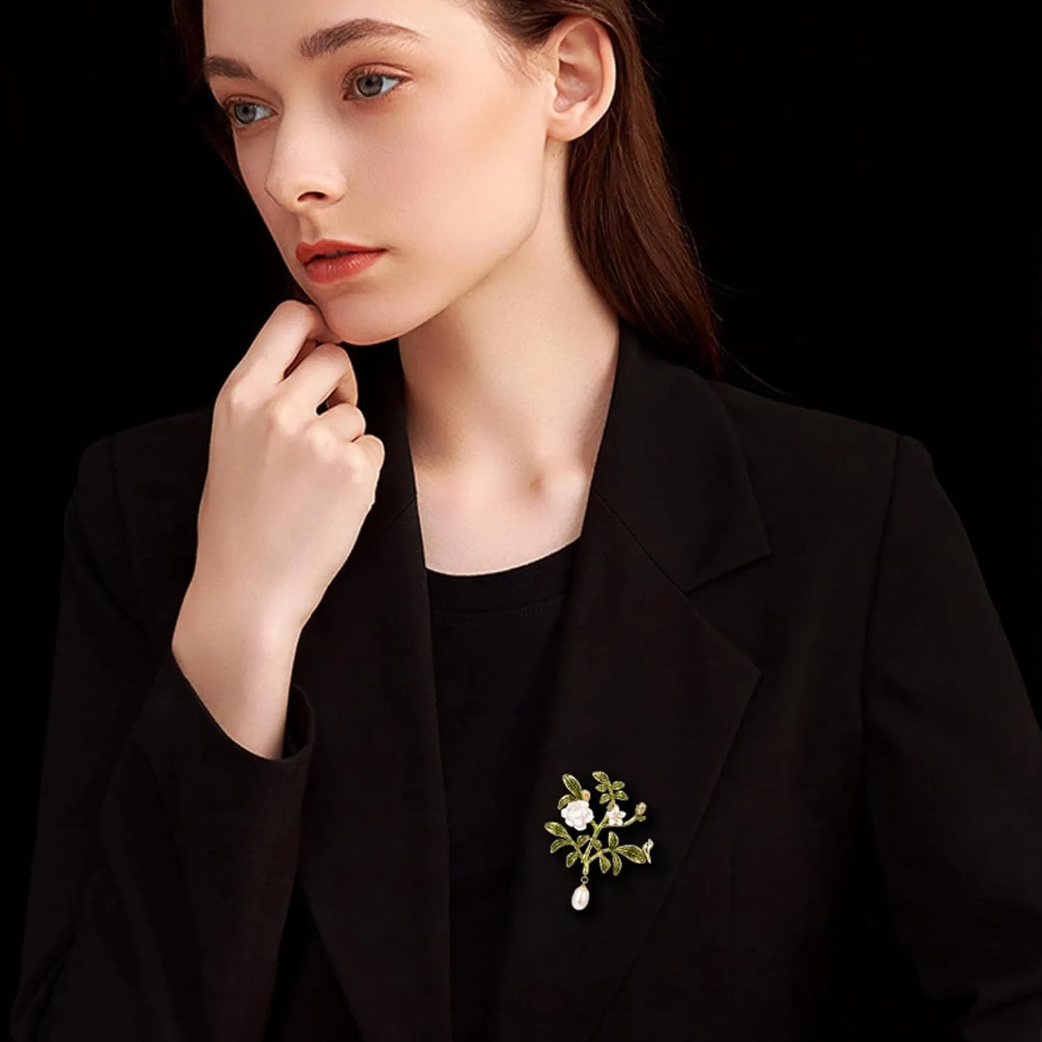 Flower Brooches - Rhinestone Flower Brooch Pins for Women - Lapel Pins for Birthday, Valentine's Day Gifts for Wife, Mother, BFF