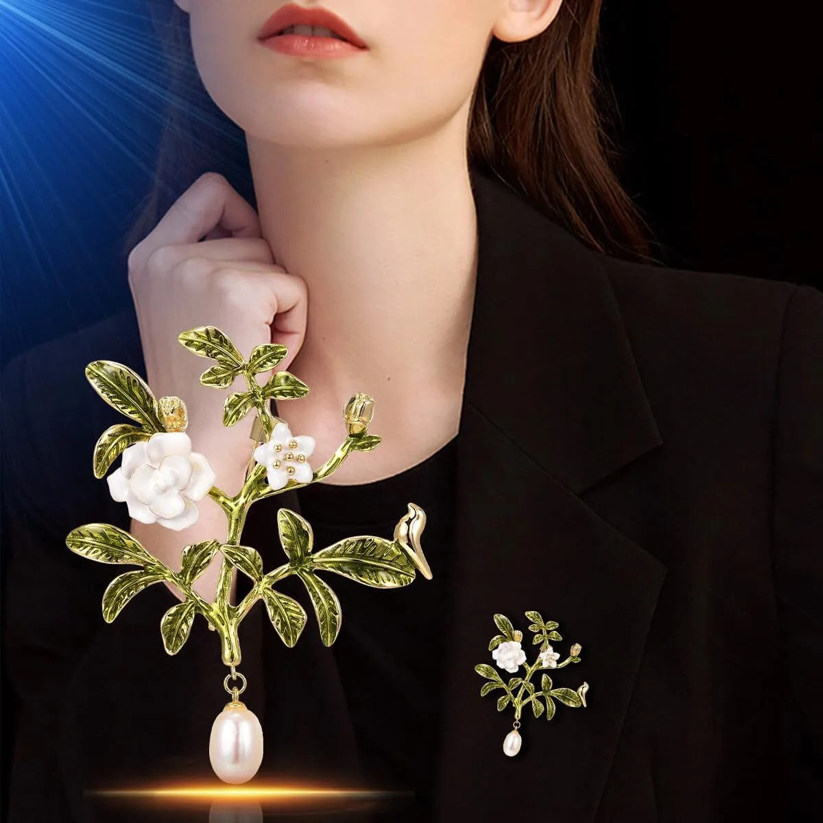Flower Brooches - Rhinestone Flower Brooch Pins for Women - Lapel Pins for Birthday, Valentine's Day Gifts for Wife, Mother, BFF