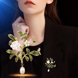 Flower Brooches - Rhinestone Flower Brooch Pins for Women - Lapel Pins for Birthday, Valentine's Day Gifts for Wife, Mother, BFF