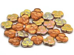 Flower Flat Beads, 70990 28009, Glass, Czech Republic