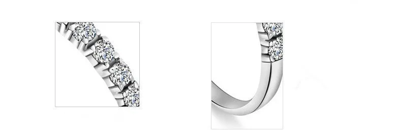 Forever Love Super Shiny Zircon Silver Plated Finger Rings
