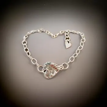 Friendship Silver Heart Bracelet