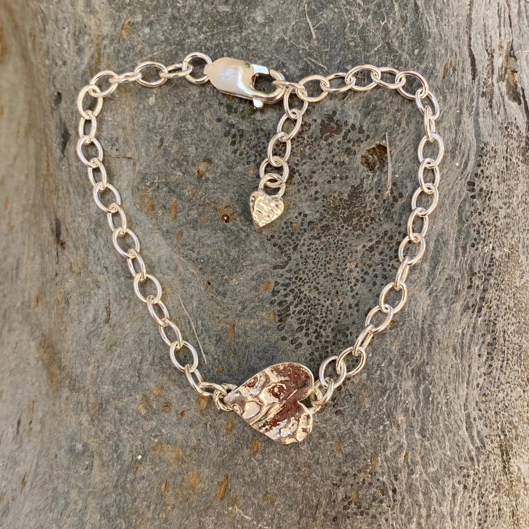 Friendship Silver Heart Bracelet