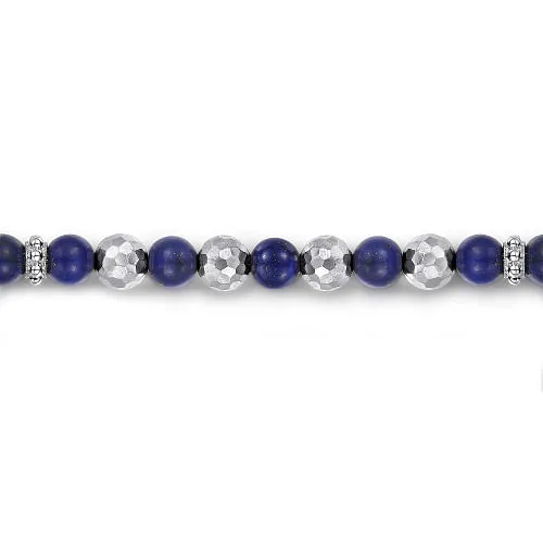 Gabriel & Co | 925 Sterling Silver and Lapis Beaded Bracelet