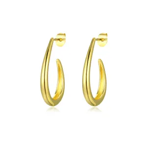 Geometric C-shape Silver Studs Earrings for Women